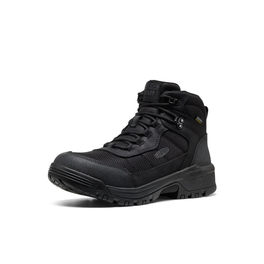 Men's Skokie Waterproof Work Boot (Soft Toe)  |  Black/Black - Image 3