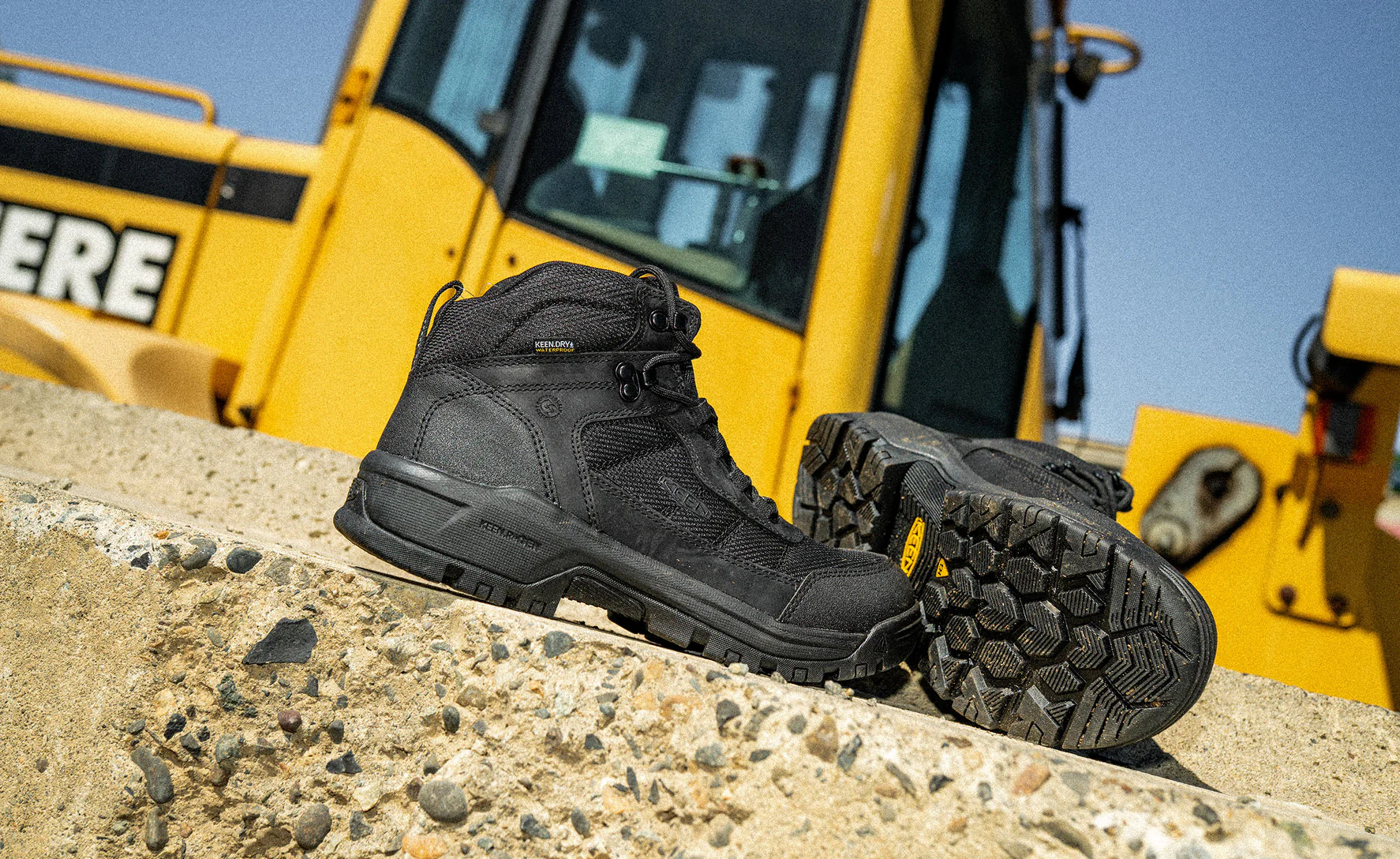 Men's Skokie Waterproof Work Boot (Soft Toe)  |  Black/Black - Image 7