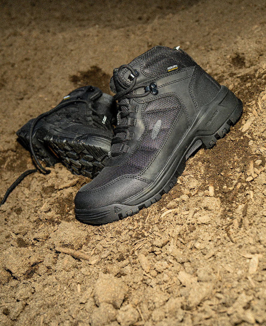 Men's Skokie Waterproof Work Boot (Soft Toe)  |  Black/Black - Image 8