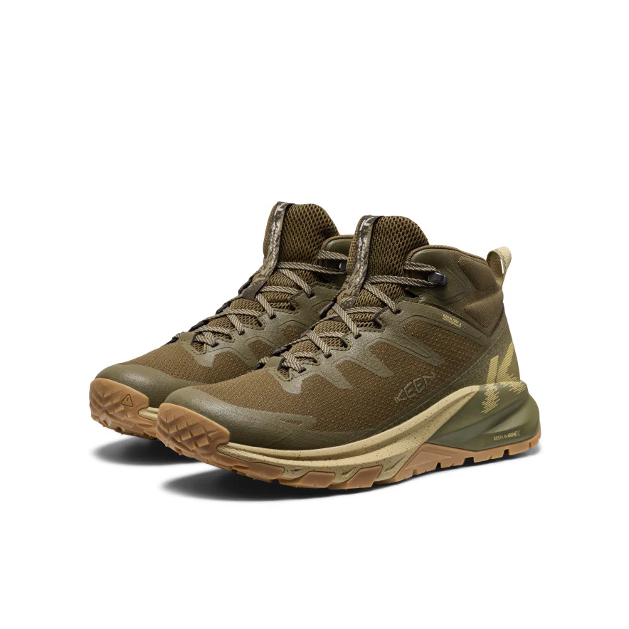 Men's Targhee Apex Wide Waterproof Hiking Boot  |  Dark Olive/Khaki - Image 2
