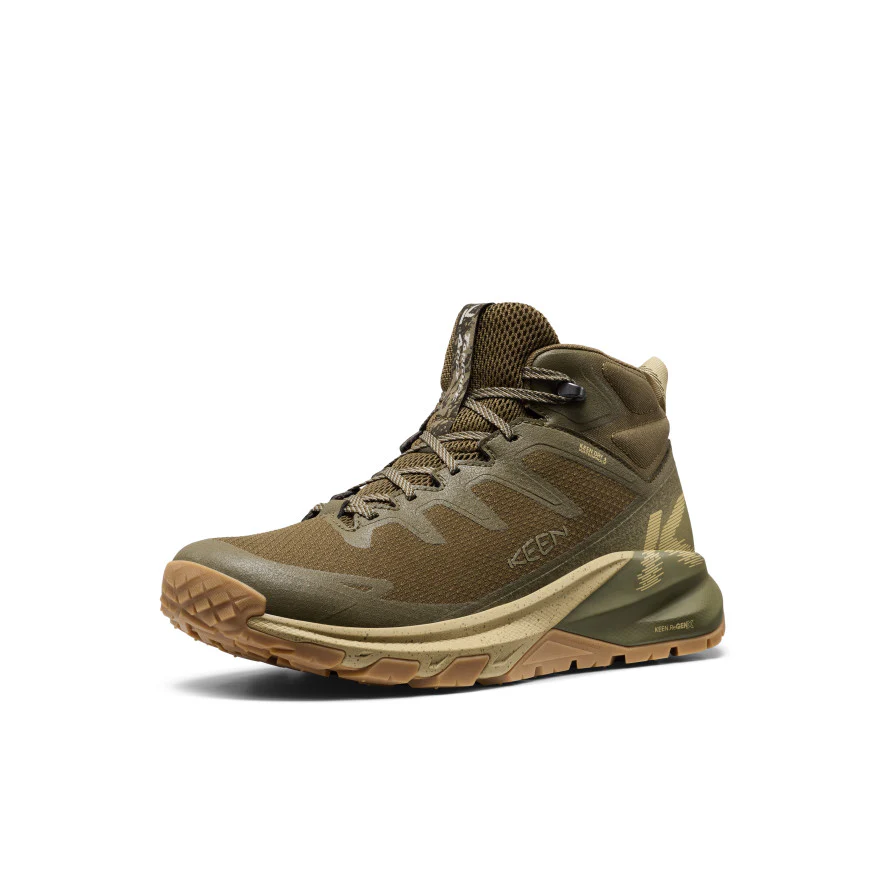 Men's Targhee Apex Wide Waterproof Hiking Boot  |  Dark Olive/Khaki - Image 3