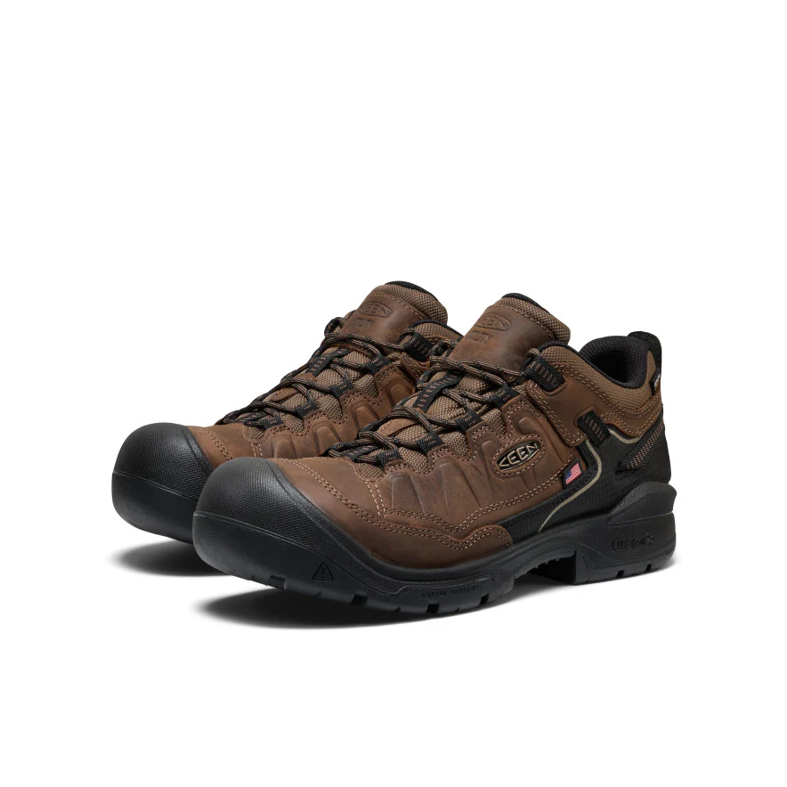 Men's Targhee IV Waterproof Work Shoe (Carbon Toe)  |  Dark Earth/Black - Image 2