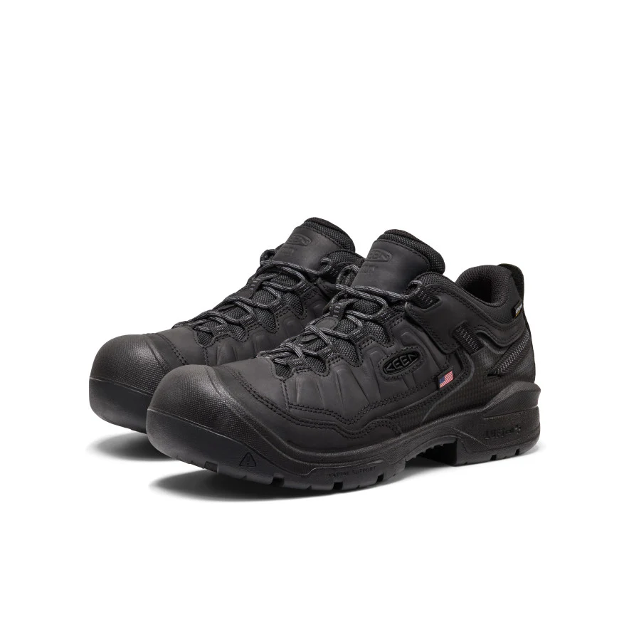 Men's Targhee IV Waterproof Work Shoe (Soft Toe)  |  Black/Black - Image 2