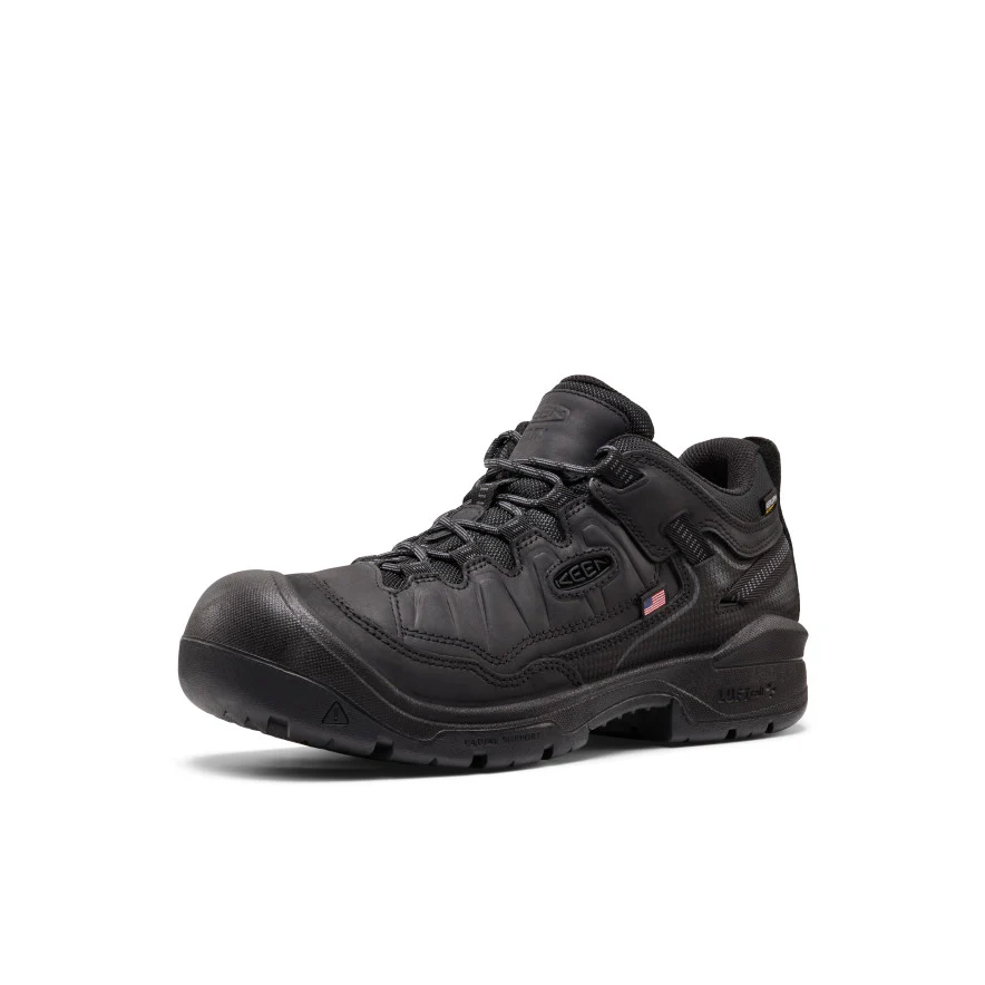 Men's Targhee IV Waterproof Work Shoe (Soft Toe)  |  Black/Black - Image 3