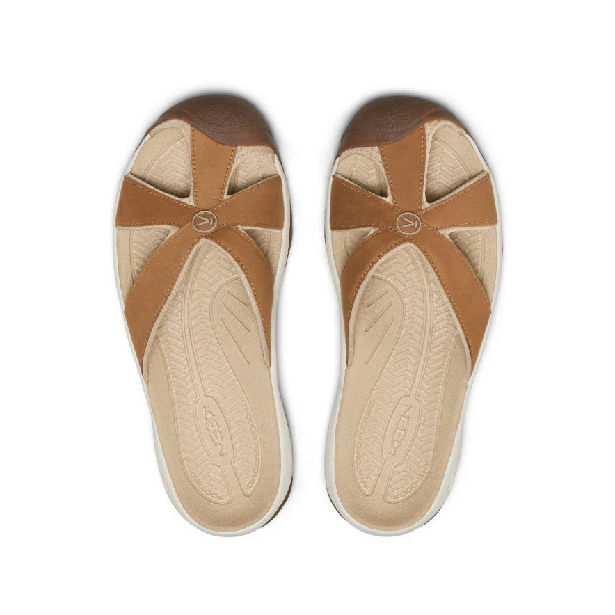 Women's Bali Leather Slide Sandal  |  Chipmunk/Birch - Image 4