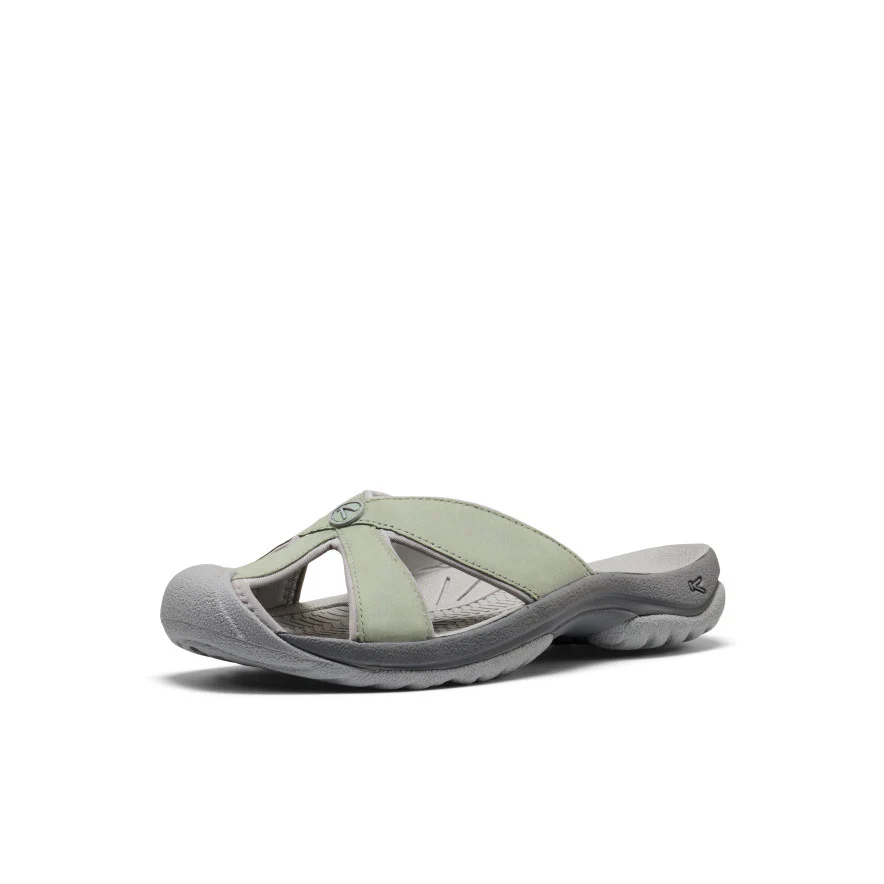 Women's Bali Leather Slide Sandal  |  Lily Pad/Steel Grey - Image 3