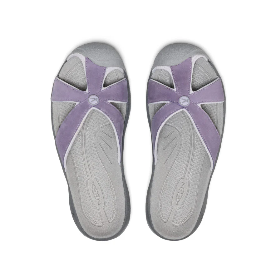 Women's Bali Leather Slide Sandal  |  Purple Haze/Steel Grey - Image 4