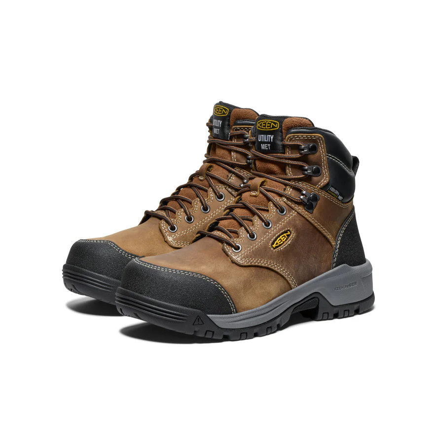 Women's Evanston 6" Waterproof Boot INT MET (Carbon Toe) | Bison/Black - Image 2
