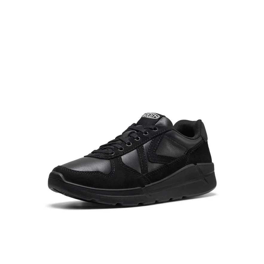 Women's KM2 Leather Jogger  |  Black/Black - Image 3