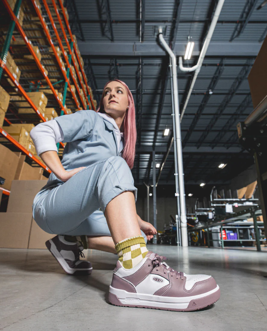 Women's Overton Work Shoe (Carbon Toe)  |  Toadstool/Star White - Image 9