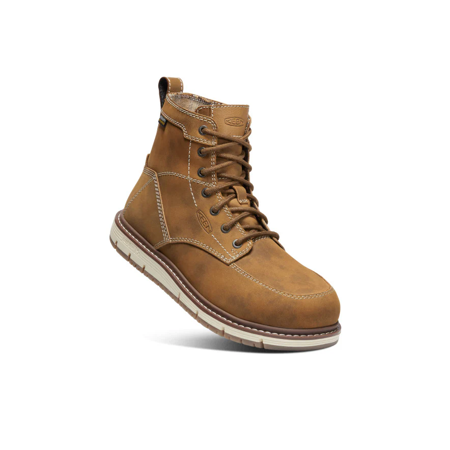 Women's San Jose 6" Waterproof Boot (Aluminum Toe)  |  Almond/Gum - Image 3
