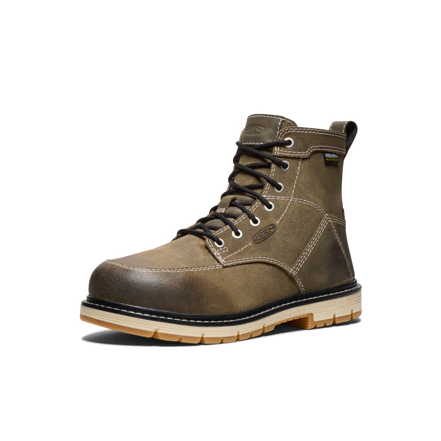 Women's San Jose 6" Waterproof 90° Heel Boot (Aluminum Toe) | Steel Grey/Gum - Image 3