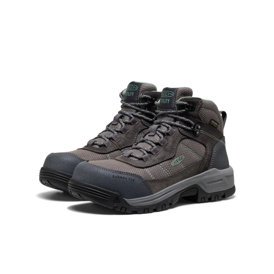 Women's Skokie Waterproof Work Boot (Carbon Toe)  |  Magnet/Black - Image 2