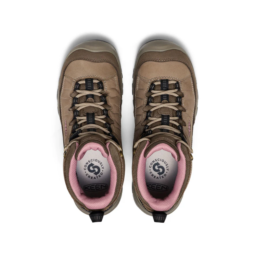 Women's Targhee IV Wide Waterproof Hiking Boot  |  Brindle/Nostalgia Rose - Image 4