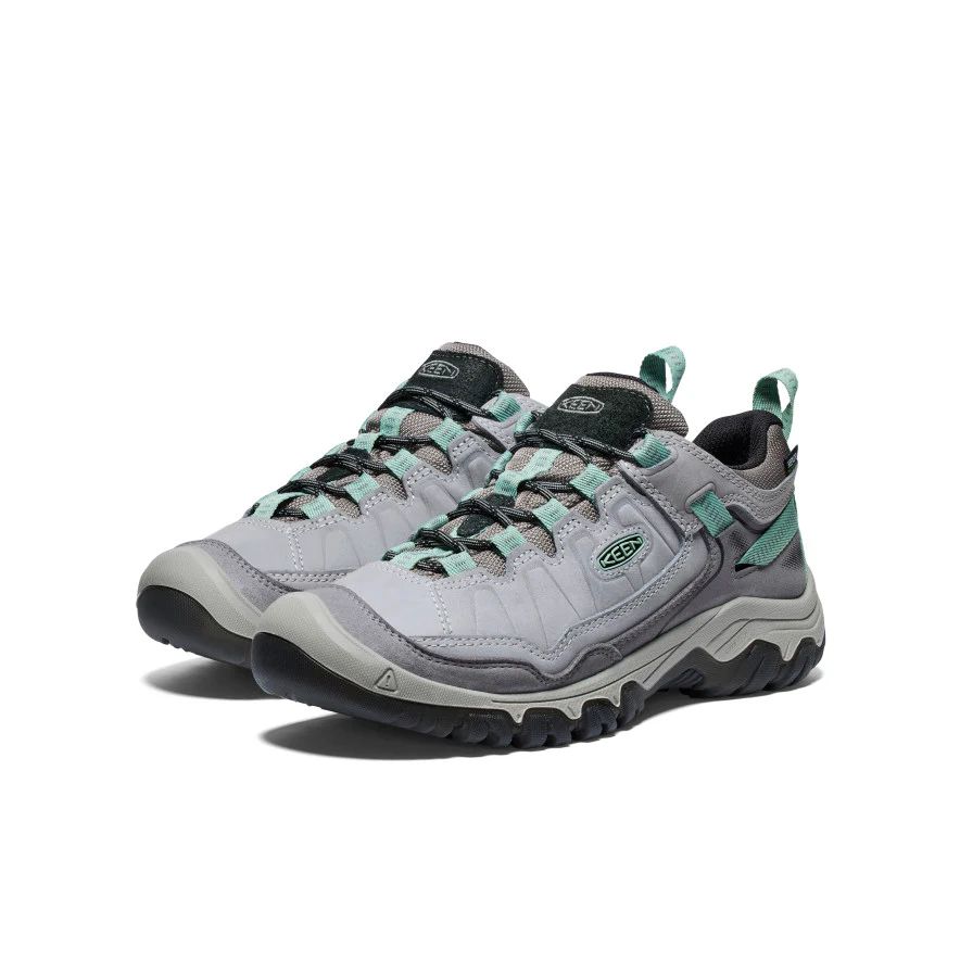 Women's Targhee IV Wide Waterproof Hiking Shoe  |  Alloy/Granite Green - Image 2